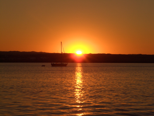 SUNSET OVER THE GUADIANA RIVER